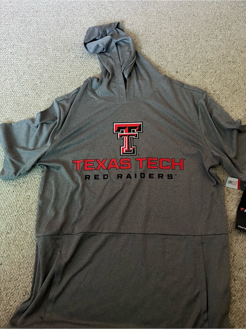 Fanatics Gray Hoodie with Texas Tech Logo - NWT